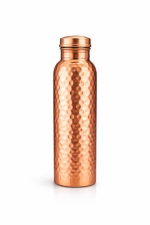 Pure copper water bottle with hammered finish