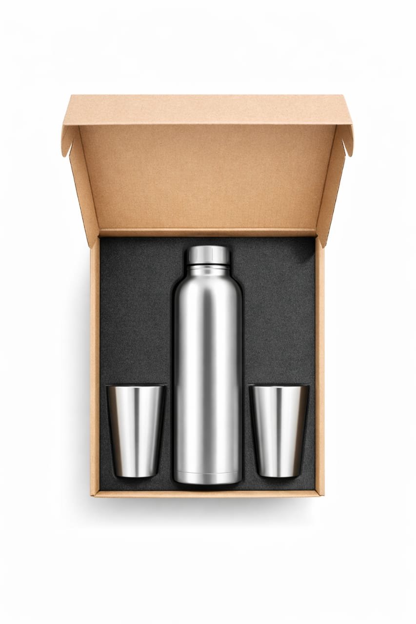 Stainless Steel Bottle & Cup Gift Set